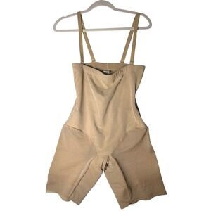 Honeylove‎ SuperPower Short Shapewear XL Beige Compression Bodysuit Open Gusset